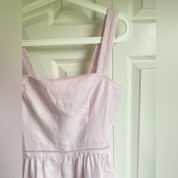 New Reformation Everett Midi Linen Sleeveless Dress - Size 6 Cherry Blossom Pink - Picture 6 of 12